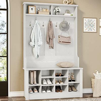 Hallway Bench and Coat Rack, Entryway Furniture Set, Shoe Bench With Shelf  and Coat Hooks, Mudroom Furniture 