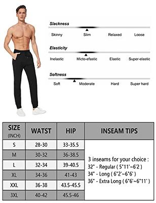  34/36 Long Inseam Tall Mens Joggers Cuffed Sweatpants Baggy  Workout Pants Zipper Pockets Grey