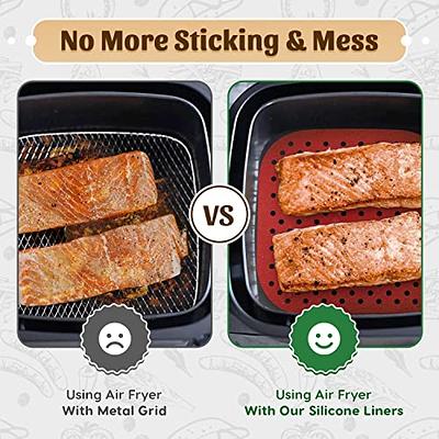 Air Fryer Silicone Liners Perforated Prevents Food Sticking