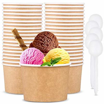 50 Pcs Ice Cream Cups Cupcake Containers Ice Cream Bowls Jelly Cup Togo  Containers Paper Disposable Dessert Cup - AliExpress