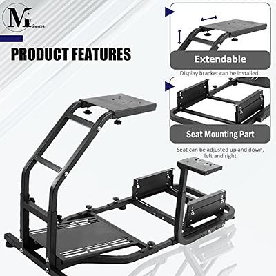 Minneer Simulator Driving Cockpit with Racing Black Seat Compatible with Logitech  G27/G29/G920/G923,Wheel and Pedals Not Include 