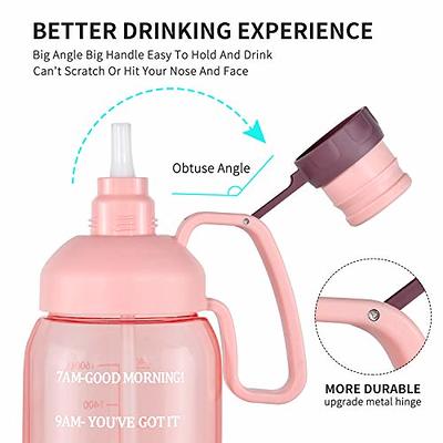  Big Half Gallon/64 OZ/2 Liters Pink Water Bottle With Straw And  Handle.Life Motivational Gym Water Bottle Day Hour Tracker With Time  Measurement Markings.Leak Proof Sports Water Bottle.Tylola : Sports &  Outdoors