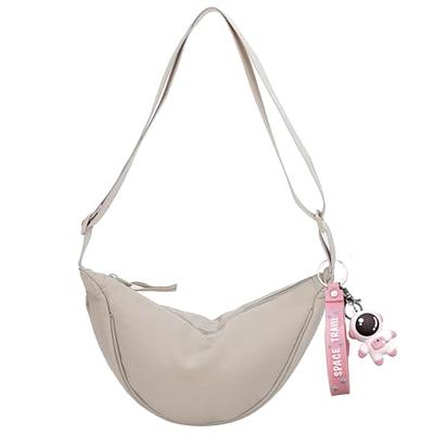 Nylon Simple Casual Monochrome Women's Crescent Shoulder Bag