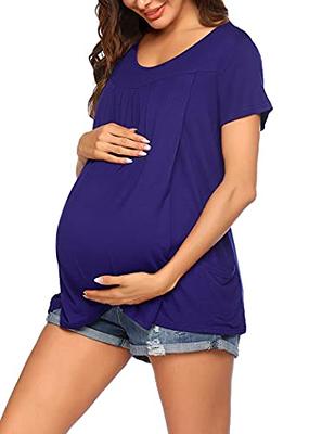 Smallshow Women's Maternity Nursing Dress 3/4 Sleeve Dress for Breastfeeding