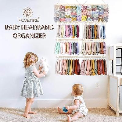 POVETIRE Headband Holder Head Bands Organizer for Girls, Baby Headbands  Hair Accessories Organizer Storage Wall Hanging Decor for Nursery Toddler