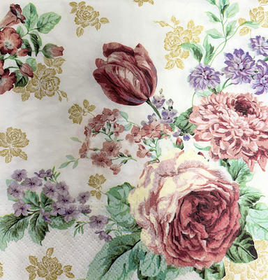 Decoupage Napkins, Paper, Paper Napkins For Decoupage, Floral, Two