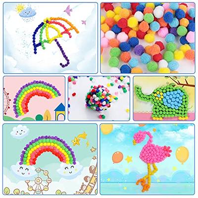 Cotton balls 1.5 inch assorted pom poms for diy creative crafts