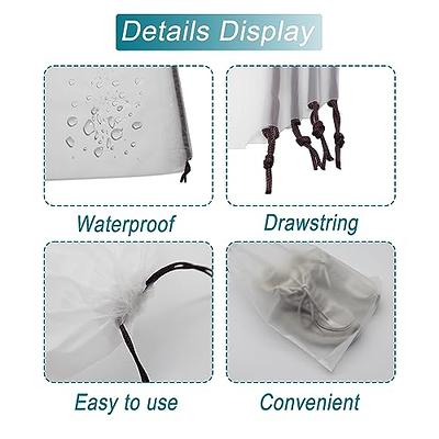 APQ Clear Drawstring Bags 10 x 14, Pack of 50 Travel Shoe Bags for  Packing, 2 mil Drawstring Gift Bags, Waterproof Travel Shoe Bag, Shoe Bags  for Storage with Double Cotton Drawstrings 