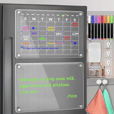 Filled Home - Magnetic Acrylic Calendar for Fridge Includes 4 Dry Erase  Markers - 12in x 16in