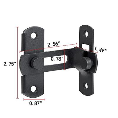 INIRET 4 Packs 90 Degree Flip Barn Door Lock,Matte Black Protect