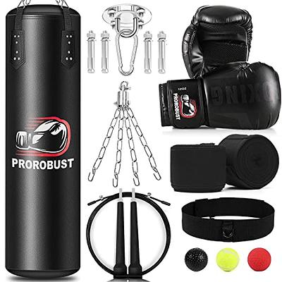 Kvittra Heavy Punching Bag for Adults Youths Kids - Indoor/Garden Boxing Bag Unfilled Boxing Bag with Chain, Ceiling Hook for MMA, Kickboxing, Muay