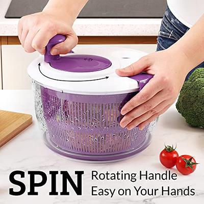 Electric Salad Spinner,Electric Lettuce Spinner Fruits Vegetable Washer  Dryer with Secure Lid Lock AND Rotary Handle Washer Electric Salad Maker  for