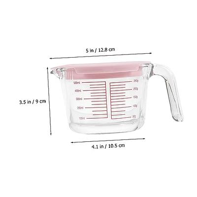 400ml Glass Measuring Cups Jugs with Glass Lid Large Measuring Pitcher Beaker Measured Mug Measure Liquid Milk Glass Cup Clear Scale with Spout