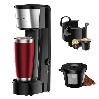 Vimukun Single Serve Coffee Maker Compatible with K-Cup Pods and Coffee  Grounds, Travel Mug Friendly Single Cup Coffee Maker, 6 to 14oz Reservoir,  Tall Size KCM010A (Black) - Yahoo Shopping