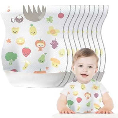 Food Grade Silicone Baby Bibs with Large Capacity  Food Catcher Pocket Waterproof Adjustable Soft Foldable Toddler Bib