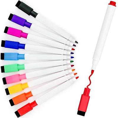  JR.WHITE Fine Tip, White Board Markers Dry Erase with Eraser  Cap, Magnetic Dry Erase Markers Black Thin Dry Erase Markers Low Odor for  Kids Teachers Office & School Supplies 