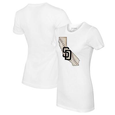 San Diego Padres Tiny Turnip Women's Heart Banner T-Shirt - White