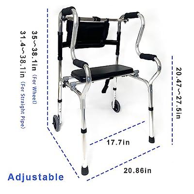 Folding Walker for Seniors with Detachable Seat, Lightweight Standard Walker  with 5 Wheels 350lbs Capacity, Walking Mobility Aid for Senior, Disabled,  Limited Mobility - Yahoo Shopping