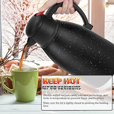 68 oz Stainless Steel Thermal Coffee Carafe/Double Walled Vacuum Thermos/12 Hour