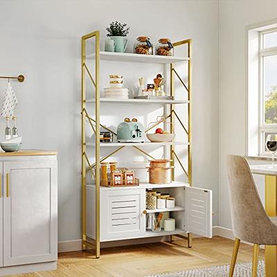 Yitahome  Modern Tall Bookshelf 5 Tier Bookcase White