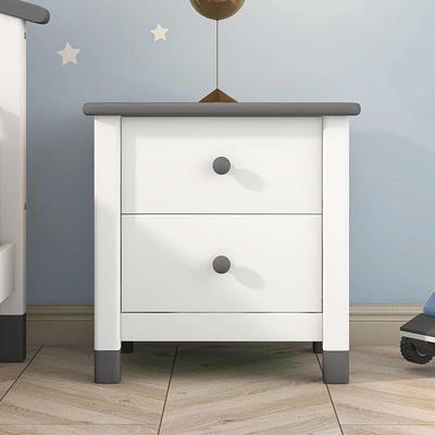 Hommpa Modern LED 2-Drawer Black Nightstand 20.5 in. H x 13.8 in