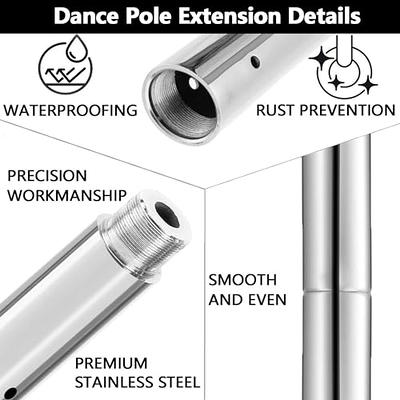 PRIOR FITNESS Pole Extension for 45mm Dance Pole 125/250/500mm Stainless  Steel Chrome Dancing Pole Accessories Tube Dancing Pole Adjust Length  Height, Premium, Smooth Connection - Yahoo Shopping