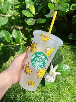 Pink Retro Daisy Starbucks Cup Personalized Starbucks Cold Cup Birthday  Gift Reusable Cup Iced Coffee Cup Starbucks Tumbler 