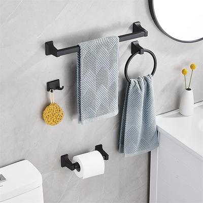 5-Piece Bath Hardware with Towel Bar Towel Hook Toilet Paper Holder and  Towel Ring Set in Brushed Nickel - Yahoo Shopping