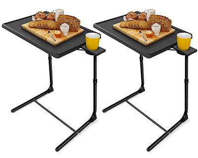 LORYERGO TV Tray - TV Table, Adjustable Tray for Eating, Folding Table  Trays, w/6 Height & 3 Tilt Angle, w/Cup Holder, Dinner Tray for Eating on