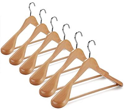 Rounded Wooden Kids Hanger with Natural Finish, 12 Inch Wood Top Hangers  with Chrome Swivel Hook for Childrens Clothes - On Sale - Bed Bath & Beyond  - 17806647