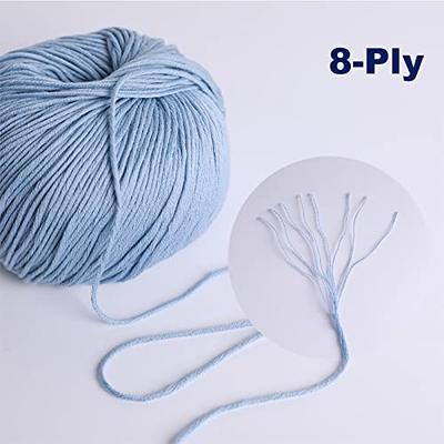 3x60g Blue Yarn For Crocheting And Knitting;3x66m