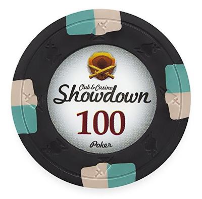 Claysmith Gaming Pack of 50 Showdown Poker Chips, Heavyweight 13.5