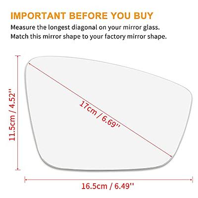 X AUTOHAUX Right Passenger Side Heated Mirror Glass Replacement w