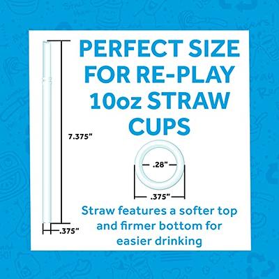 Re Play Made in USA 10 oz. Straw Cups for Toddlers, Pack of 4 - Reusable Kids Cups with Straws and Lids, Dishwasher/Microwave Safe - Toddler Cups