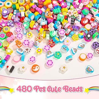 300 PCS Flower Clay Bead Charms Colored Polymer Clay Beads Cute Star Heart  Animals Butterfly Mixed Dessert Clay Beads Charms for DIY Jewelry Bracelet