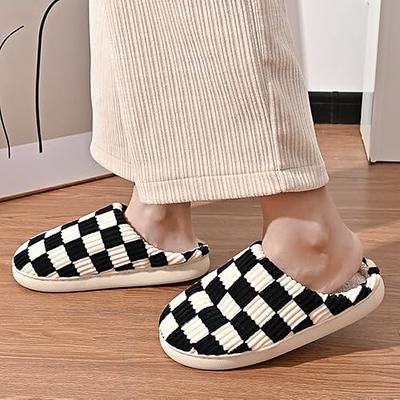 DL Warm House Slippers For Men Memory Foam, Winter Cozy Wool-Like Mens  Slippers Indoor Outdoor, Slip-on Comfy Men's Bedroom Slippers Non-slip, Man