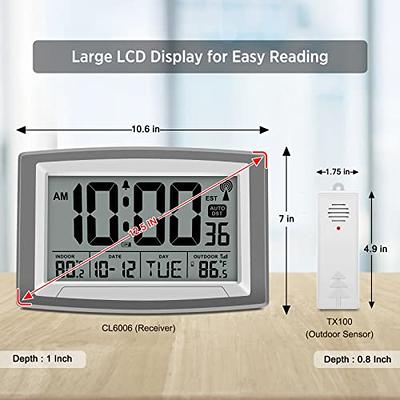 WallarGe Auto Set Digital Wall Clock Battery Operated, Desk Clocks