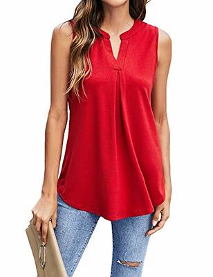 Beg methodologie Kabelbaan Newchoice Dressy Tank Tops for Women, V Neck Sleeveless Blouses Shirts Loose  Casual Summer Tops (Red, XL) - Yahoo Shopping