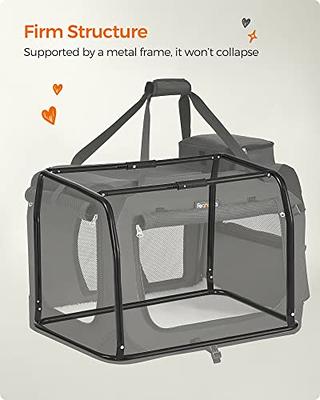 Feandrea Dog Carrier, Collapsible Pet Carrier, XXXL, Portable Soft Dog  Crate, Oxford Fabric, Mesh, Metal Frame, with Handle, Storage Pockets, 40 x  27