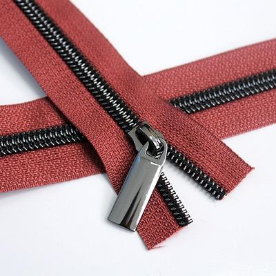 Size #5 Brick Zipper With Gunmetal Coil - 5 Yards & 15 Regular