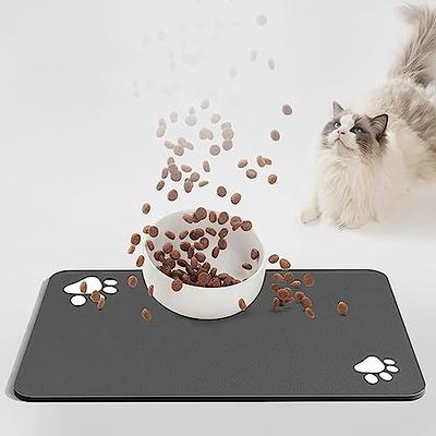 16 x 24 Inch Pet Feeding Mat Dog Mat for Food and Water Dog Food Absorbent  Mat, Quick Dry Cat Food Mat Dog Water Bowl Mat Pet Supplies (Light Grey)