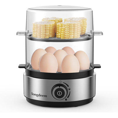 Elite Gourmet Automatic 2-Tier Egg Cooker/Steamer 