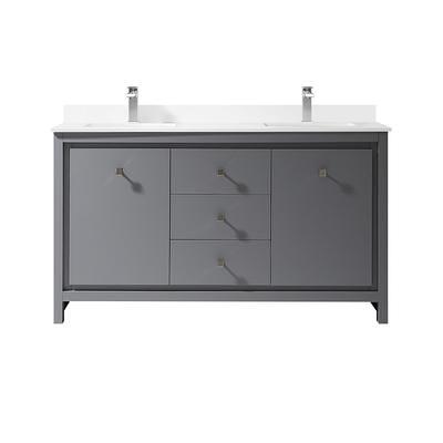 Ove Decors Cruz 60 in. Double Sink Bathroom Vanity in Pure White