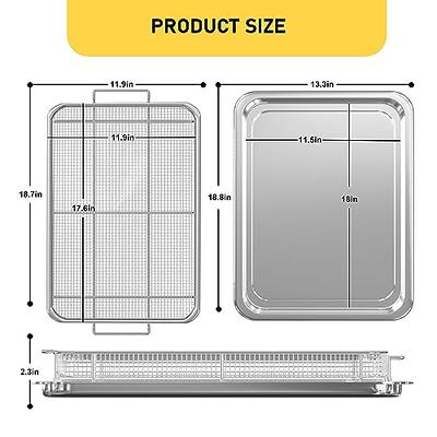 Extra Large Air Fryer Basket and Tray for Oven, 18.8'' x 13.3'' Stainless  Steel Crisper Tray and Basket for Convection Oven, Baking Pan Perfect for