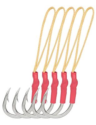 BLUEWING Single Assist Hooks with Kevlar String 5pcs Stainless