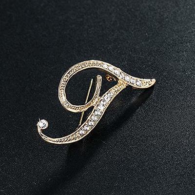 ETHOON Letter Brooch Pins Initial Rhinestone Brooch for Women Crafts Gold E  - Yahoo Shopping