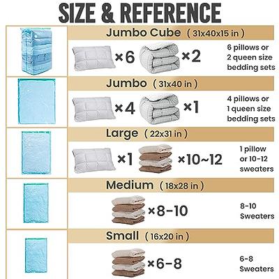 Space Saver Vacuum Storage Bags, 15 Combo (3Jumbo/4Large/4Medium