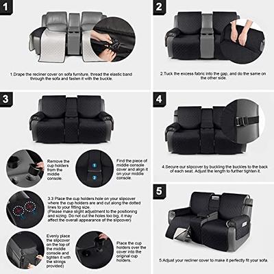 KinCam Waterproof Recliner Sofa Cover, Non-Slip Reclining Couch Covers for  3 Seat, Recliner Couch Cover Furniture Protector with Elastic Straps for  Pets, Kids, Black - Yahoo Shopping