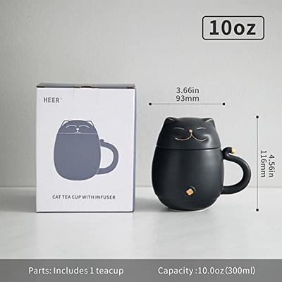 HEER Ceramic Tea Mug with Infuser and Lid, Cute Cat Tea Cup with Filter for  Steeping Loose Leaf, Chi…See more HEER Ceramic Tea Mug with Infuser and