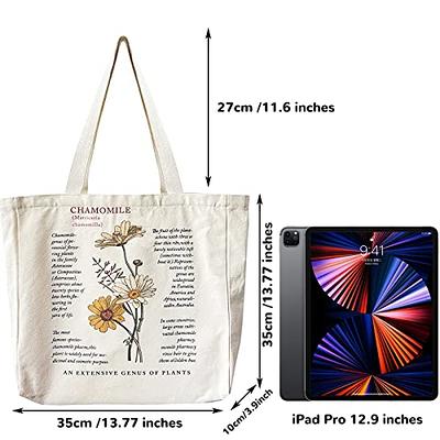 Ecoright Aesthetic Canvas Tote Bag for Women Large Zipper Bags